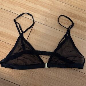 Fleur Du Mal Black Sheer Triangle Bralette